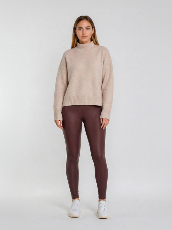 ONLYM-Bordeaux-Leggings-Kunstleder-front