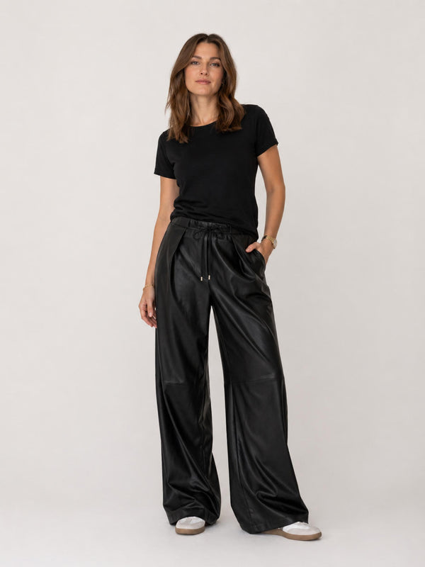 ONLYM-Palazzo-Lederimitat-Hose-black-vorne