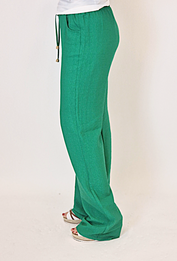 ONLY M -Lino, Damen Stoffhose,  Straight Leg, High Waist, Green seite 