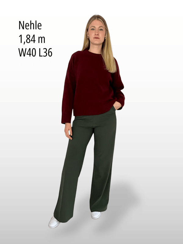 ONLY M -Travel-Wear Strong – Damen Stoffhose in Straight Fit und High Waist, Khaki vorne