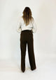 ONLY M - Business Hose, Straight Leg, High Waist, Brown hinten