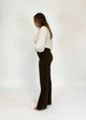 ONLY M - Business Hose, Straight Leg, High Waist, Brown seite