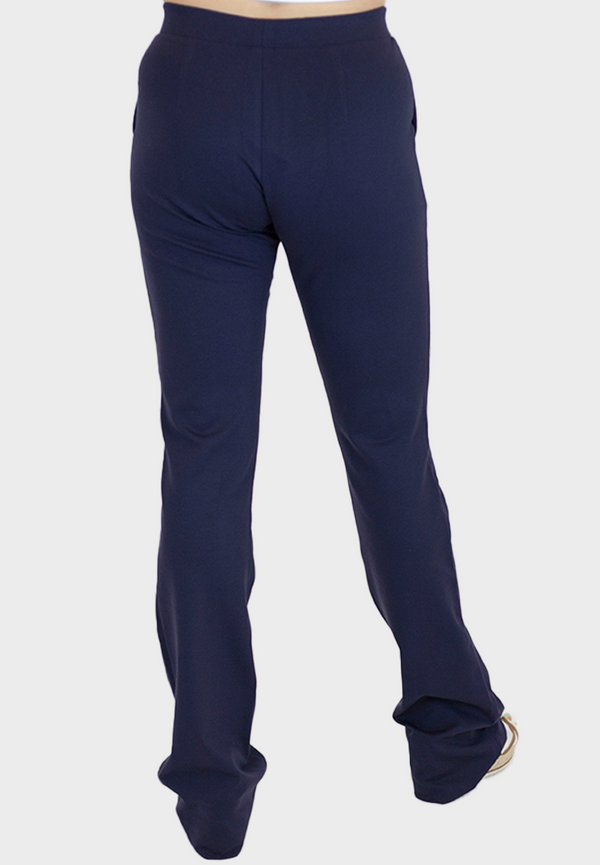 ONLY M - Punto Milano, Navy, Basic Leggings, Mid-Waist, Bootcut Fit hinten