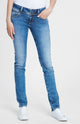 CROSS JEANS - LOIE, Straight Fit, Mid Blue, Push up, Länge 30 - L30 - Länge 32 - L32 - Länge 34 - L34 - Länge 36 - L36 - vorne - Beine - Detailansicht 