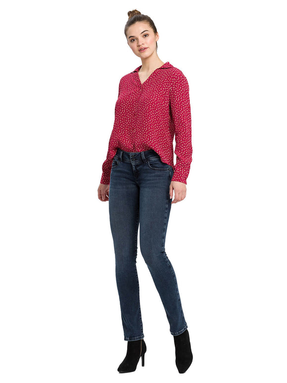 CROSS JEANS - LOIE, Straight Fit, Blue Black, Push up, Länge 30 - L30 - Länge 32 - L32 - Länge 34 - L34 - Länge 36 - L36 -  Länge 38 - L38 - vorne - Ganzkörper - Vorderansicht