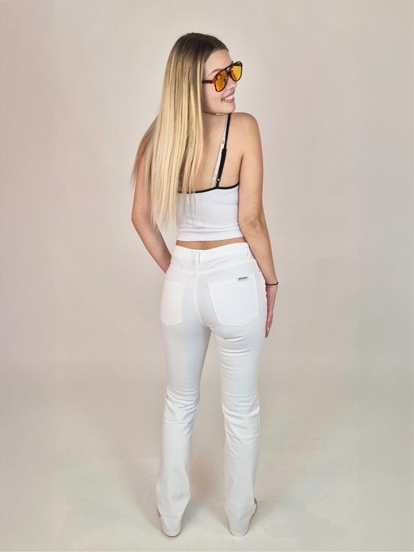 WHITEFIVE - The Unbluejeans -  White ALABASTER, Mid-Waist, Slim Fit hinten