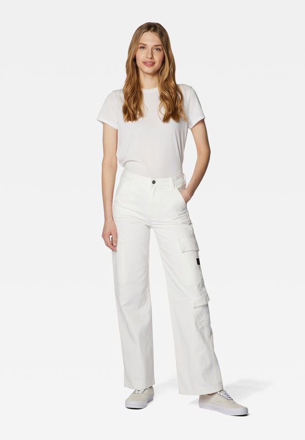 MAVI - DUBLIN, High-Rise Wide-Leg, off white denim, Vorne, Ganzkörper