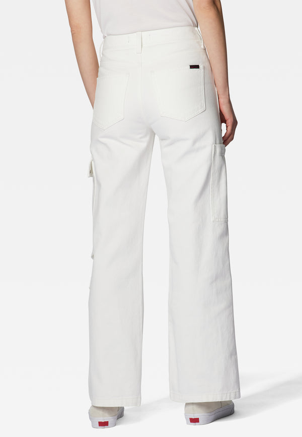MAVI - DUBLIN, High-Rise Wide-Leg, off white denim, Hinten, Unterkörper