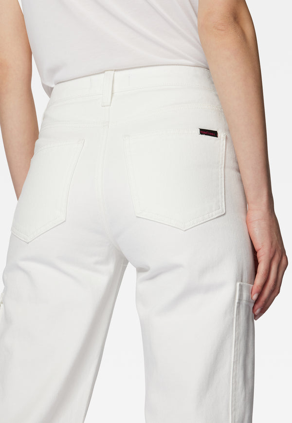 MAVI - DUBLIN, High-Rise Wide-Leg, off white denim, Hinten, Unterkörper, Gesäß