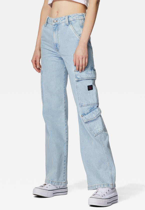 MAVI - DUBLIN, High-Rise Wide-Leg, Bleached Denim, Vorne, Seitlich, Unterkörper