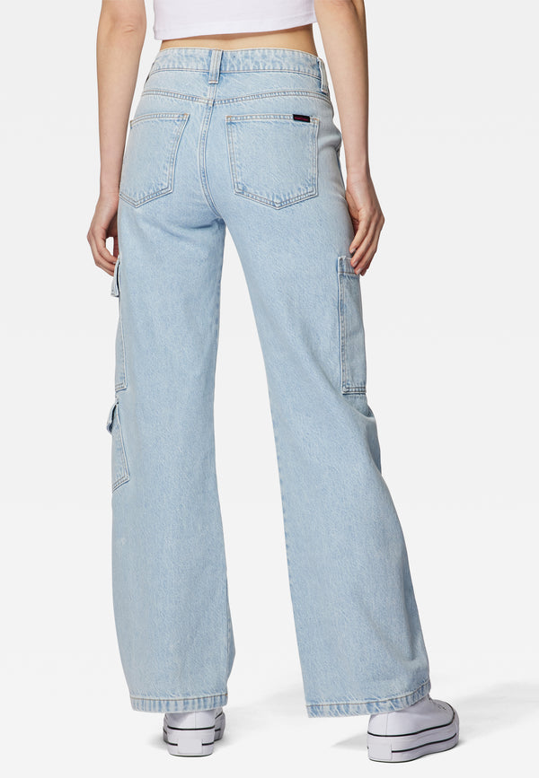 MAVI - DUBLIN, High-Rise Wide-Leg, Bleached Denim, Hinten, Unterkörper