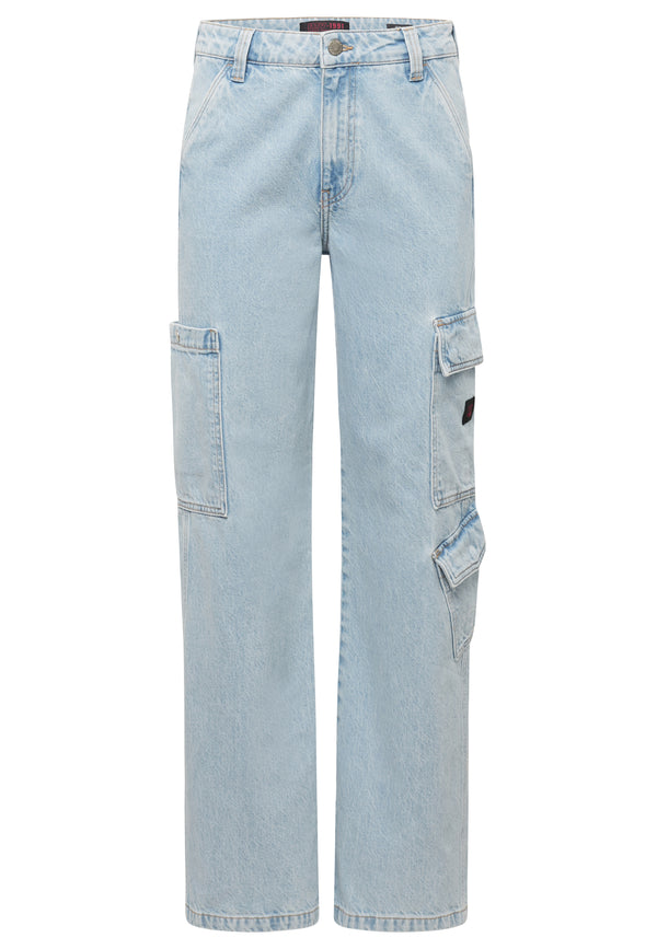 MAVI - DUBLIN, High-Rise Wide-Leg, Bleached Denim, Vorne, Produktfoto