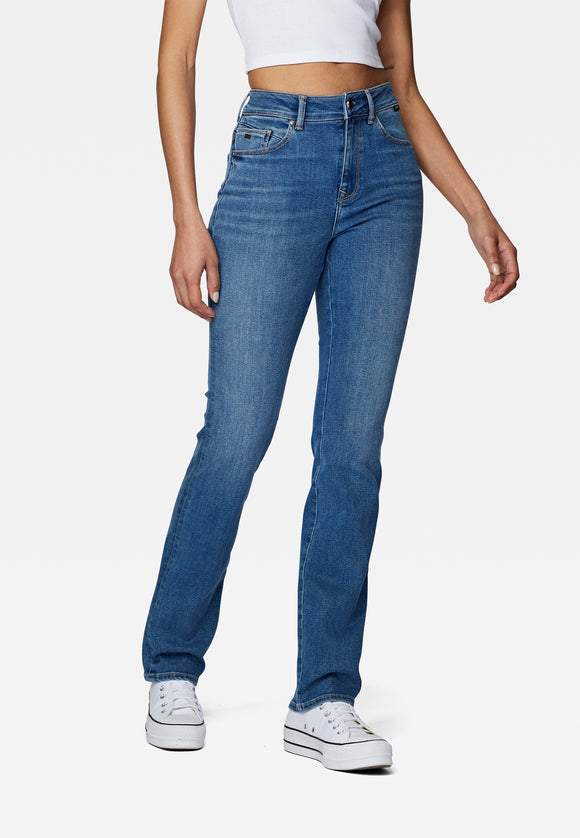 MAVI - KENDRA, Straight Fit, Dark Brushed Denim, Vorne, Seitlich, Unterkörper