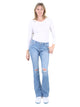 Screvet- Bootcut - High Waist - Light Blue Used - SNAPPY- Länge 34 - L34 - Länge 36 - L36 - vorne - Ganzkörper - Vorderansicht