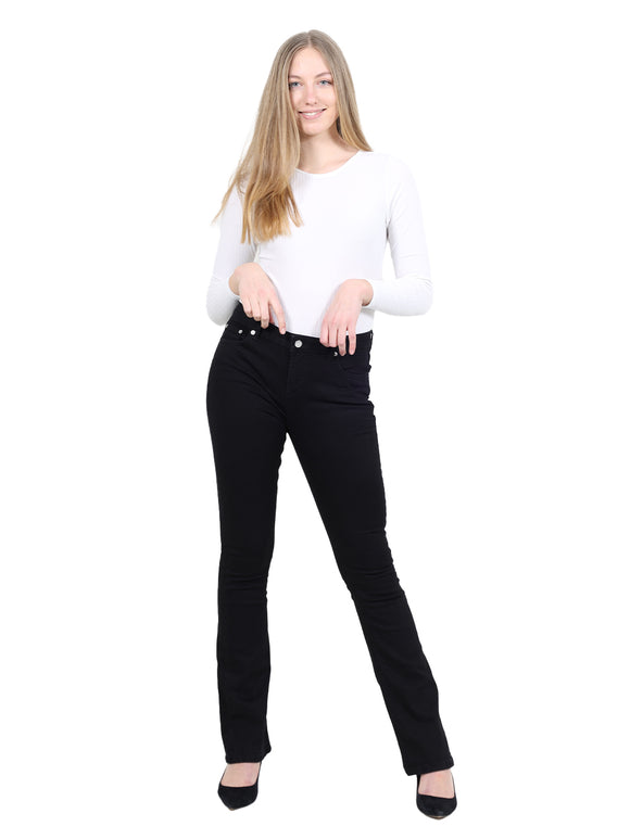 Bogilvy - Bootcut - Mid Waist - Black - SMARTLY - Länge 34 - L34 - Länge 36 - L36 - vorne - Ganzkörper - Vorderansicht