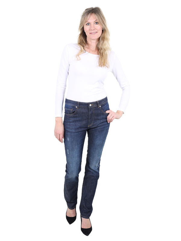 Screvet - Straight Fit - High Waist - Mid Blue Used - TINGLY - Länge 34 - L34 - Länge 36 - L36 - vorne - Ganzkörper - Vorderansicht