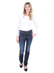 Screvet - Straight Fit - High Waist - Mid Blue Used - TINGLY - Länge 34 - L34 - Länge 36 - L36 - vorne - Ganzkörper - Vorderansicht