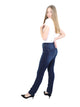 PADDOCK'S, PAT MOTION & COMFORT, Slim Fit, Dark Stone Soft Used, Blue, Darkblue, High Waist, Länge 34 - L34 - Länge 36 - L36 - Länge 38 - L38 - Seite - Ganzkörper - Seitansicht