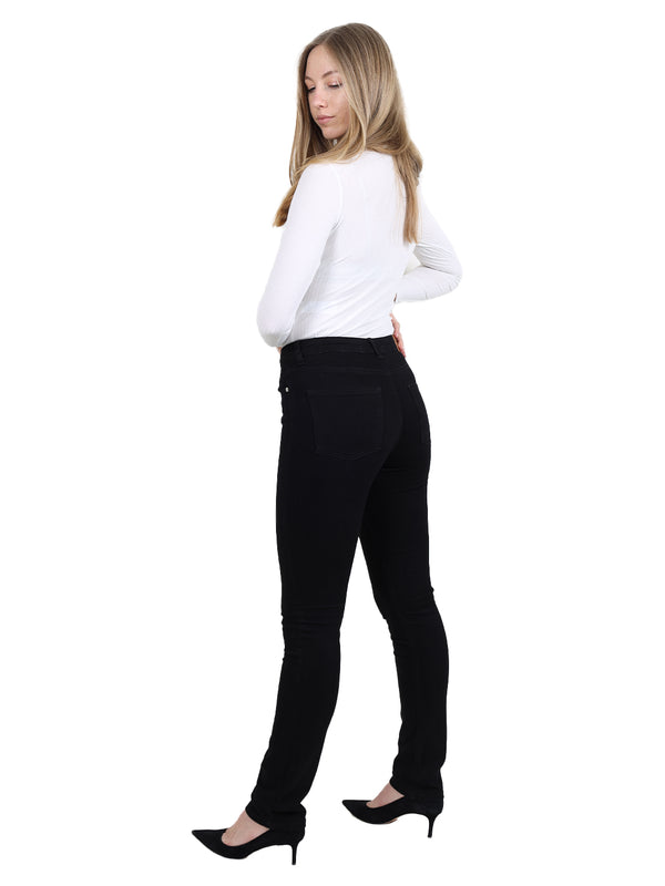 Bogilvy - Slim Fit - Mid Waist - Black - SPIKE- Länge 34 - L34 - Länge 36 - L36 - Länge 38 - L38 - seite - Ganzkörper - Seitansicht