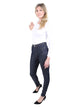 Screvet - Skinny Fit - High Waist - Dark Blue - Rivet- Länge 34 - L34 - Länge 36 - L36 - Länge 38 - L38 - seite - Ganzkörper - Seitansicht