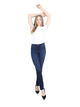 PADDOCK'S, PAT MOTION & COMFORT, Slim Fit, Dark Stone Soft Used, Blue, Darkblue, High Waist, Länge 34 - L34 - Länge 36 - L36 - Länge 38 - L38 - vorne - Ganzkörper - Vorderansicht