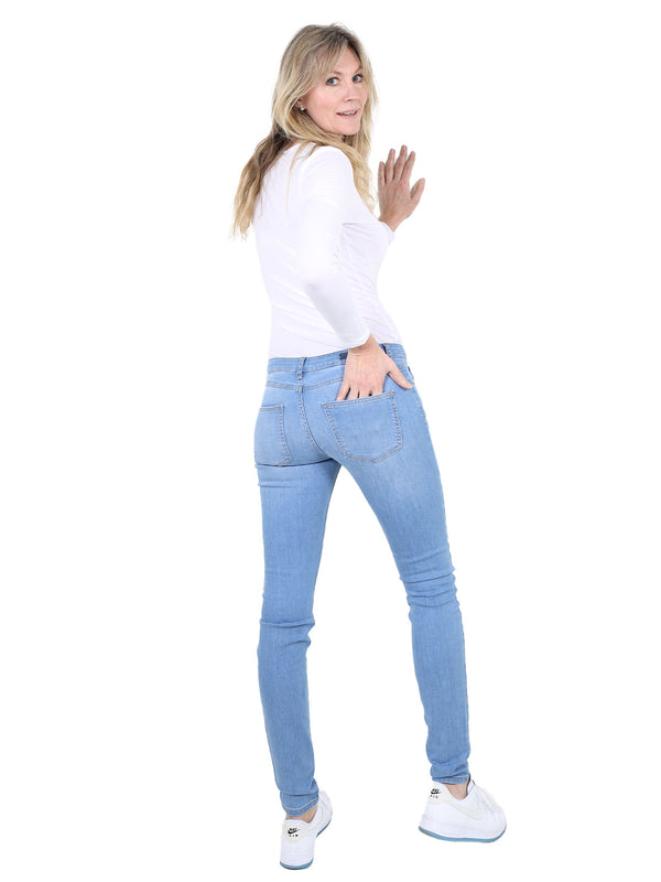 Screvet- Skinny Fit - Low Waist - Light Blue - Jewel - Länge 34 - L34 - Länge 36 - L36 - Länge 38 - L38 - hinten - Ganzkörper - Rückansicht