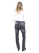 Screvet - Straight Fit - Mid Waist - Grey Black - DILLY - Länge 34 - L34 - Länge 36 - L36 - hinten - Ganzkörper - Rückansicht