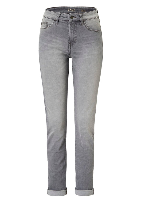 PADDOCK'S - PAT Motion & Comfort, Slim Fit, Light Grey, High Waist, Länge 34 - L34 - Länge 36 - L36 - Länge 38 - L38 - vorne - Detailansicht