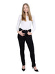 Bogilvy - Slim Fit - Mid Waist - Black - SPIKE- Länge 34 - L34 - Länge 36 - L36 - Länge 38 - L38 - vorne - Ganzkörper - Vorderansicht