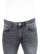 Screvet - Straight Fit - Mid Waist - Grey Black - DILLY - Länge 34 - L34 - Länge 36 - L36 - vorne - Knopf- Detailansicht