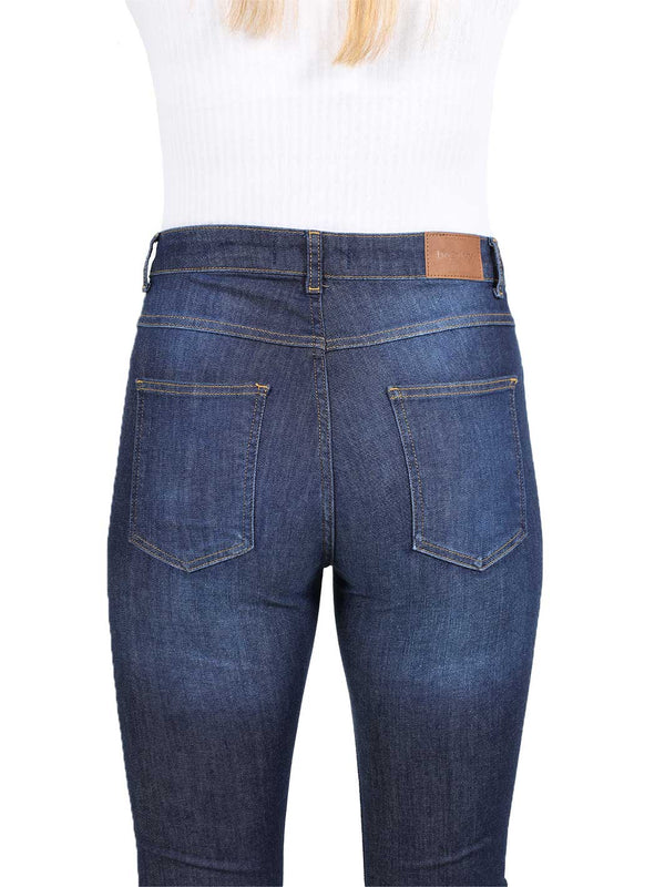 Bogilvy - Straight Fit - High Waist - Mid Blue Used - DAPPER - Länge 34 - L34 - Länge 36 - L36 - hinten - Gesäß - Detailansicht