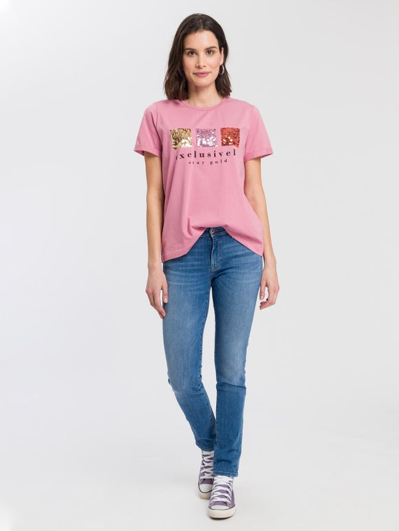 CROSS JEANS - ANYA Jeans, Slim Fit, Mid-Waist, Mid Blue vorne