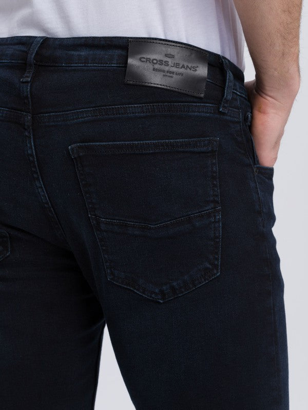 CROSS JEANS - DAMIEN, Slim Fit, Blue Black, Hinten, Gesäß, Details