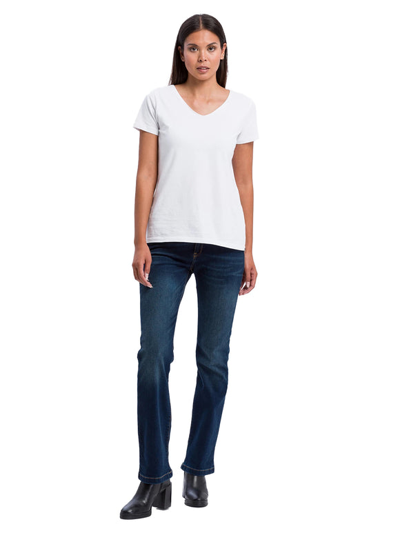 CROSS JEANS - LAUREN Jeans, Bootcut, Deep Blue, Mid Waist, Länge 30 - L30 - Länge 32 - L32 -  Länge 34 - L34 - Länge 36 - L36  - vorne - Ganzkörper - Vorderansicht