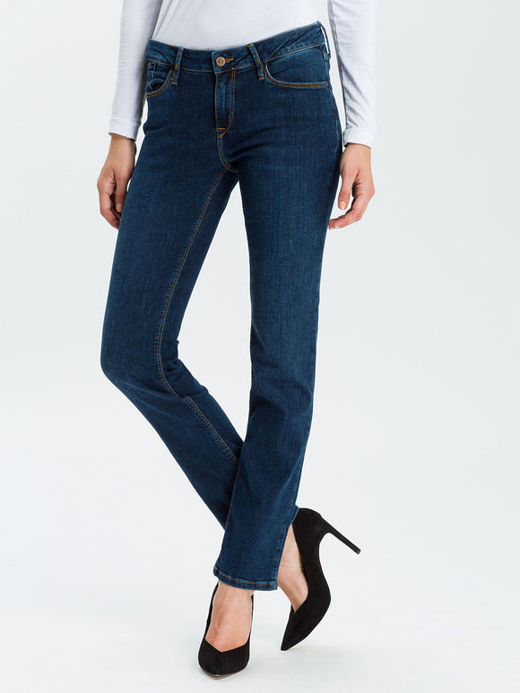 CROSS JEANS - ROSE Jeans, Straight Fit, Dark Used, Mid Waist, Länge 34 - L34 - Länge 36 - L36 - vorne - Beine - Detailansicht
