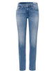 CROSS JEANS - ROSE Jeans,Straight Fit, Crinkle Blue Used, High Waist,  Länge 30 - L 30 - Länge 32 - L 32 - Länge 34 - L34 - Länge 36 - L36 - vorne - Beine - Vorderansicht