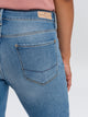 CROSS JEANS - ROSE Jeans,Straight Fit, Crinkle Blue Used, High Waist,  Länge 30 - L 30 - Länge 32 - L 32 - Länge 34 - L34 - Länge 36 - L36 - vorne - Gesäß - Detailansicht