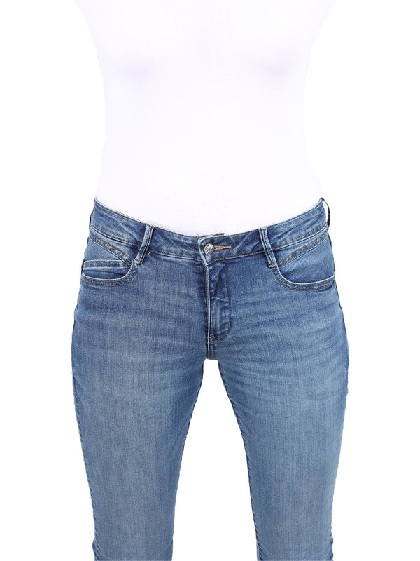 PADDOCK'S - LUCY MOTION & COMFORT, Skinny Fit, Medium Stone Heavy Wash, Blue, Mid Waist, Länge 34 - L34 - Länge 36 - L36 - Länge 38 - L38 - vorne - Knöpfe, Bund - Detailansicht