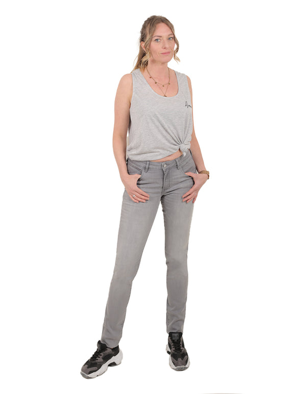 PADDOCK'S - LUCY Motion & Comfort, Skinny Fit, Mid-Waist, Grey Heavy Wash vorne