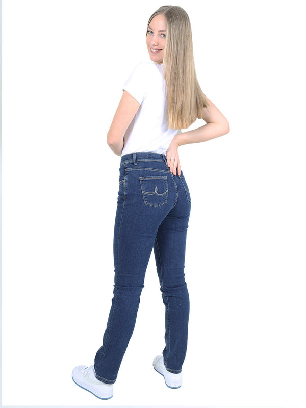 PIONEER - BETTY, Straight Fit, Mid-Waist, Mid Blue hinten