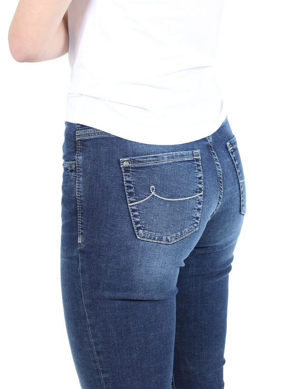 PIONEER - SALLY - Straight Fit, Mid Blue Used, Mid Waist, Länge 34 - L34 - Länge 36 - L36 - Länge 38 - L38 - hinten - Gesäß - Detailansicht