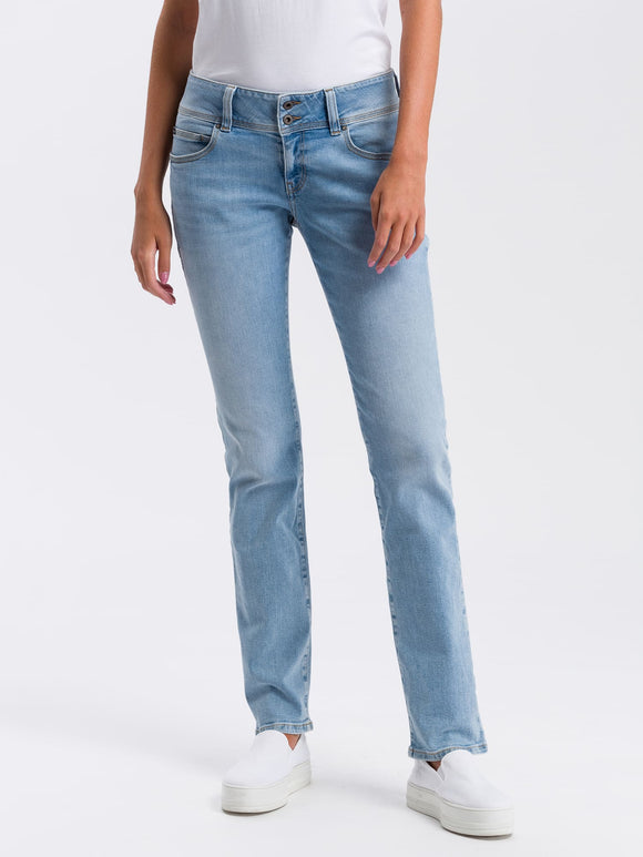 CROSS JEANS - LOIE, Straight Fit, Light Blue, Push up, Länge 34 - L34 - Länge 36 - L36 - vorne - Beine - Vorderansicht