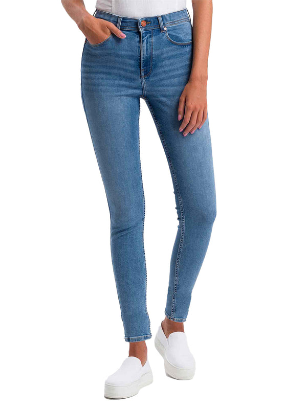 CROSS JEANS - JUDY, Skinny, Mid Blue, Biobaumwolle, High Waist, Länge 36 - L36 - Länge 38 - L38 - vorne - Beine - Vorderansicht