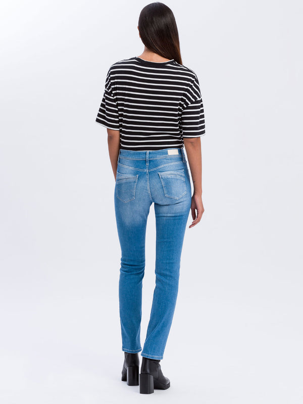 CROSS JEANS - ANYA Jeans, Slim Fit, Light Blue, Länge 34 - L34 - Länge 36 - L36 - hinten- Ganzkörper - Rückansicht