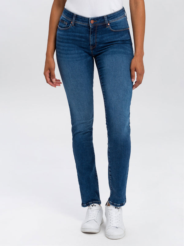 CROSS JEANS - ANYA Jeans, Slim Fit, Dark Blue Washed, Länge 34 - L34 - Länge 36 - L36 - vorne - Beine - Vorderansicht