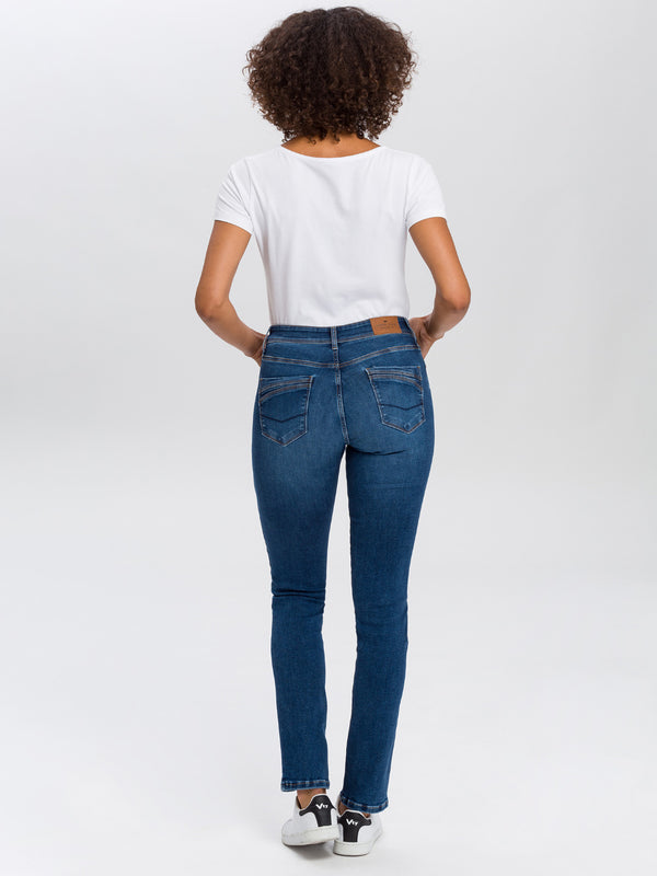 CROSS JEANS - ANYA Jeans, Slim Fit, Dark Blue Washed, Länge 34 - L34 - Länge 36 - L36 - hinten - Ganzkörper - Rückansicht