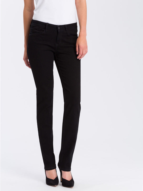 CROSS JEANS - ROSE Jeans, Straight Fit, Black, High Waist, Länge 30 - L30 -  Länge 32 - L32 - Länge 34 - L34 - Länge 36 - L36 - vorne - Beine - Vorderansicht