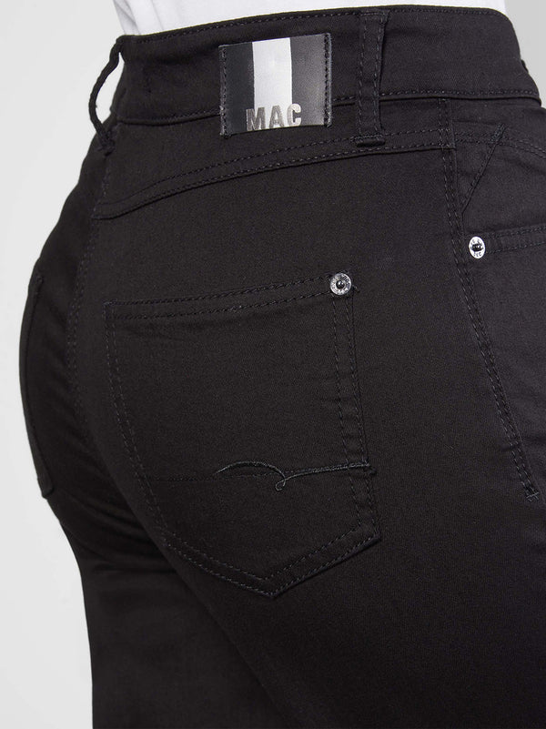 MAC - MELANIE Jeans, Feminine Fit, Black-Black, Straight Leg, High Waist, Länge 34 - L34 - Länge 36 - L36 - hinten - Gesäß - Detailansicht